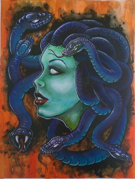 Art Galleries - Medusa Color Painting Acrylic on Board - 117815